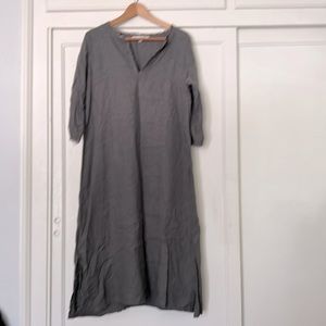 Erica Tanov Linen tunic dress- charcoal grey L